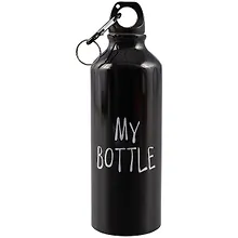 Купить Бутылка с карабином "My Bottle", черная, 500 мл — Фото №1