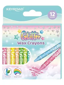 Купить Мелки восковые 12цв "Glitter", к/к, Keyroad — Фото №1