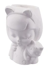 Купить Кашпо-органайзер Девочка с ушками (гипс) (7х12х7) (7503608) — Фото №1