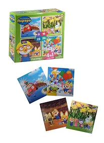 Купить Пазл Оригами 4в1 9-16-25-36эл Серия Пингвиненок Пороро Приключения друзей — Фото №1