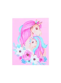 Купить Холст с красками 17х22см по номерам (в коробке) (13цв.) Семья красочных единорогов (Арт. ХК-8115) — Фото №1