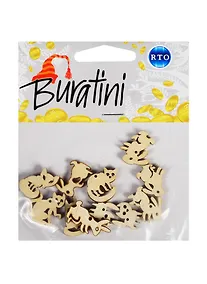 Купить Набор декоративных элементов РТО Пушистые зверята (DZ40013) (Buratini) (фанера) (упаковка) — Фото №1