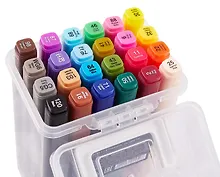 Купить Маркеры для скетчинга 24 цвета, двусторонние кисть/скошенный наконечник, Art idea — Фото №1