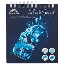 Купить Скетчбук 155*180 80л "Искры" белый офсет, 120г/м2, спираль — Фото №1