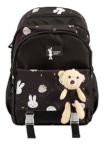 Купить Рюкзак "Мишка" 44*30*12,5см, черный, с игрушкой — Фото №1