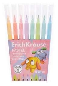 Купить Фломастеры 8 цветов "Jolly Friends Pastel" смываемые, Erich Krause — Фото №1