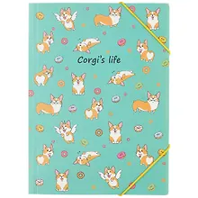 Купить Папка на резинке «Corgi’s life», А5 — Фото №1