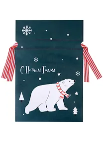 Купить Мешок 30*20см подарочный "Белый мишка" Новый год — Фото №1