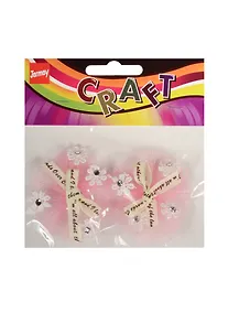 Купить Набор для творчества Декор пришивные цветочки, розовые со стразами, 2шт — Фото №1