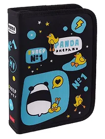 Купить Пенал 1 отделение "Панда энерджи" 20*14, ткань/картон — Фото №1