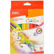 Купить Карандаши цветные Deli, Color Run, 36 цветов — Фото №1