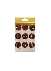 Купить Стикеры имитация дерева на картонке Круглые большие (11034701) (2,7см) (9шт) (подвес) (упаковк — Фото №1