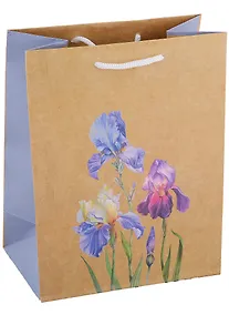 Купить Пакет А5 23*18*10 "Ирисы" жен., крафт — Фото №1