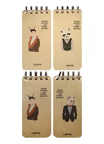 Купить Блокнот А6- 116л 75*150 "Gentleman`s book" карт.обл., гребень, ассорти, Lenwa — Фото №1