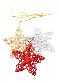 Купить Новогодняя подвеска Звезда (3 шт) (полипропилен) (10х10) — Фото №1