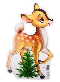 Купить Плакат вырубной А4 "Олененок с елочкой" — Фото №1