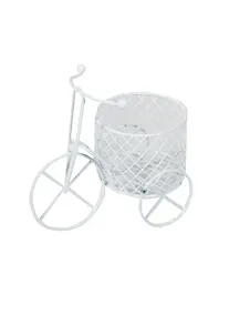 Купить Декоративные элементы из металла Велосипед с круглой корзинкой белый (11093902) — Фото №1