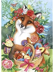 Купить Раскраска на картоне А3 (в коробке) ТМ Рыжий кот (16цв.) Лиса со сладостями (Арт. Р-3067) — Фото №1