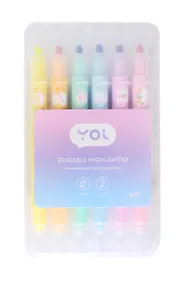 Купить Текстовыделители Yoi, двухсторонние стираемые 6 цветов — Фото №1