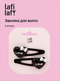 Купить Набор заколок «Сердечки с бантиком», чёрные, пластик, 2 штуки, Lafilaf — Фото №1