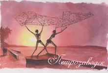 Купить Магнит картон Скульптура Рыбаки (Петрозаводск) (МК/591/001) — Фото №1