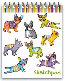 Купить Альбом для эскизов, Скетчпад Феникс+ 60л., А6 Цветные собачки обложка 7БЦ под матовой пленкой,на — Фото №1