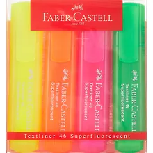 Купить Текстовыделители Faber-Castell, 46 Superfluorescent, 4 цвета — Фото №1
