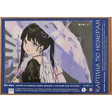 Купить Картина по номерам Аниме "Девушка с крыльями под зонтиком",  А4 — Фото №1