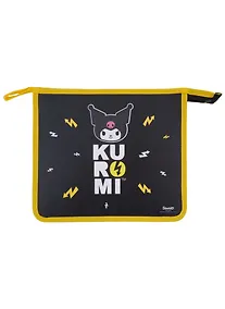 Купить Папка для тетрадей А5 "Kuromi" черно-желтая, молния — Фото №1