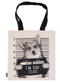 Купить Сумка-шоппер Корги Im too cute цветная, текстиль 40см.*32см. — Фото №1