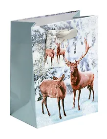 Купить Пакет А6 14*11*6.5 "Олени" НГ, бум.мат.ламинат — Фото №1