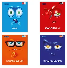 Купить Тетрадь в клетку Brauberg, "Мордашка", 96 листов — Фото №1