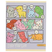 Купить Тетрадь в клетку Unnika, "Кошачьи истории", 48 листов, в ассортименте — Фото №1