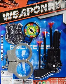 Купить Набор полицейского (пистолет+пули+наручники+жетон) (45) (блистер) — Фото №1