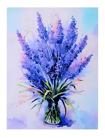 Купить Набор для творчества. Алмазная мозаика с частичной выкладкой на подрамнике "Букет лаванды", 40 х 50 см, — Фото №1