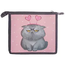 Купить Папка для тетрадей А5 "МОДНЫЙ КОТ" 23*20*5см пластиковая, молния — Фото №1