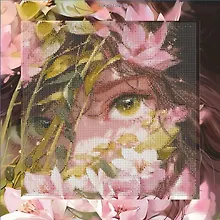 Купить Алмазная мозаика "Девушка в магнолиях" 30*30 см — Фото №1