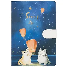 Купить Блокнот с магнитной застёжкой «Котики и космос», 128 листов, 19 х 13 см — Фото №1
