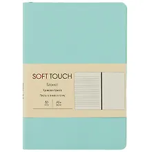 Купить Записная книжка А6 80л "Soft Touch. Весенний мятный" иск.кожа, инт.обл., лин., тчк., нелин., ляссе, инд.уп. — Фото №1