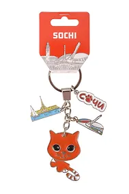 Купить Брелок кот Сочи (металл) (199-C-135) — Фото №1