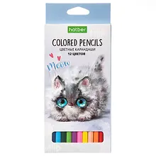 Купить Карандаши цветные Hatber, "Eco.Кошарики", 12 цветов — Фото №1