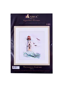 Купить Набор для вышивания крестом Море волнуется Белый маяк (0-223) (6х9 см) (упаковка) (Алиса) — Фото №1