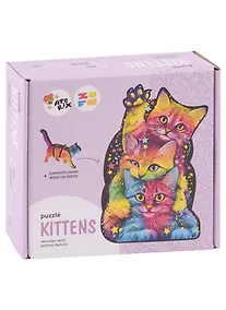 Купить Развивающий деревянный пазл Aterix в картонной коробке "Котята" M, 164 детали — Фото №1