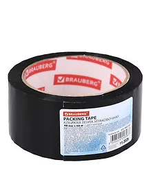Купить Лента клейкая 48мм*66м упаковочная черная, BRAUBERG — Фото №1