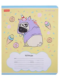 Купить Тетрадь в клетку Hatber, "Мопс", 18 листов, в ассортименте — Фото №1