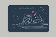 Купить Открытка 10*15 линии Дворцовый мост О/013/001 — Фото №1