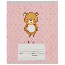 Купить Тетрадь в клетку Listoff, "Зверята", 12 листов, в ассортименте — Фото №1