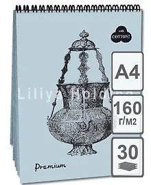 Купить Лилия Холдинг Полиграфия Блокнот "Premium Bluemarine" (голубой) 30л А3 на пружине БPr3/Вm — Фото №1