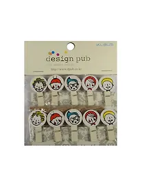 Купить Прищепки декор. деревянные с веревкой Лица (11007509) (3,5см) (10шт) (упаковка) — Фото №1