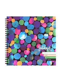 Купить Скетчбук 195*195 45л "Коты и цветные круги" бел. каменная, черная, серая, зеленая, 120 г/м2, 245 г/м2, 80 г/м2, карт.обл., гребень — Фото №1